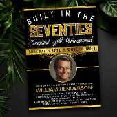 メンズおもしろい誕生日70年代に構築 招待状