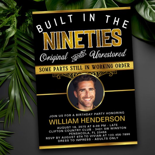 メンズおもしろい誕生日90年代に構築 招待状