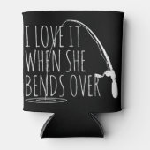 メンズおもしろい魚釣り彼女がFを曲げると大好き 缶クーラー (正面)