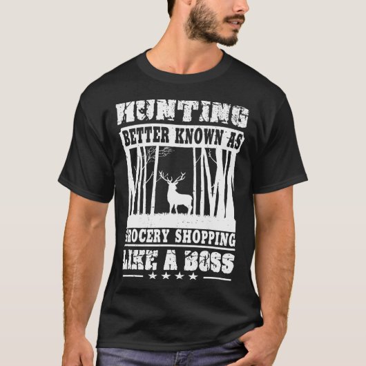 メンズおもしろい鹿狩りのようなボス Tシャツ (正面)