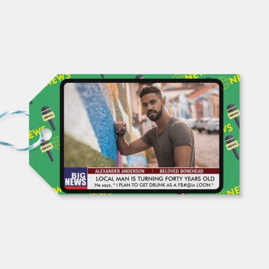 メンズおもしろい40th誕生日テレビニュース50th 60th ギフトタグ (裏面横)