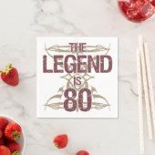 メンズおもしろい80誕生日 スタンダードカクテルナプキン (インサイチュ)