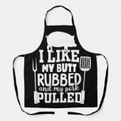 メンズおもしろいBBQ – 私は私のお尻を擦ったTシャツが好き エプロン (正面)