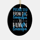 メンズが犬のおじいちゃんから人間のおじいちゃんに昇格 セラミックオーナメント (右)