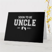 メンズが2021年のおじさんになる近い妊娠ベビー発表 カード (黄色い花)