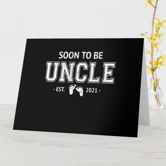 メンズが2021年のおじさんになる近い妊娠ベビー発表 カード (黄色い花)