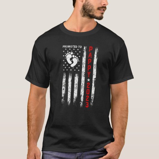 メンズがPappy 2023アメリカ国旗の父の日に昇格 Tシャツ (正面)
