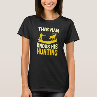 メンズこの男は彼の狩りフォーレストシーズンWiを知っている Tシャツ
