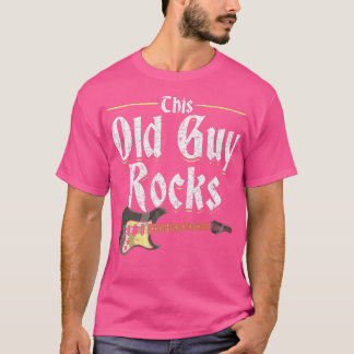 メンズこの老人ロックギターギタリストのムー Tシャツ