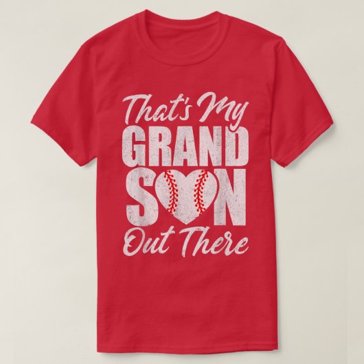 メンズそこにいるのは孫の野球のおばあちゃん Tシャツ (デザイン正面)