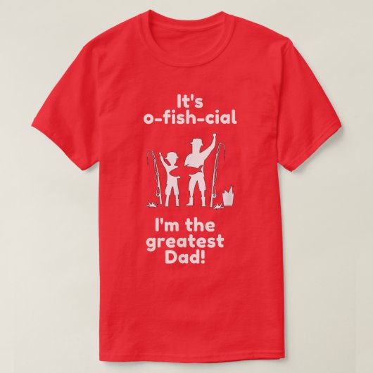 メンズその公式もっとも偉大のパパ、魚をキャッチ Tシャツ (デザイン正面)