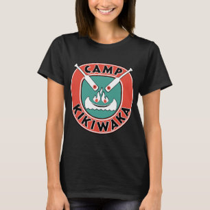 メンズのためのキャンプの火のkikiwakaのbackgroudは女性cをからかいます tシャツ