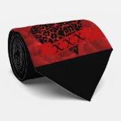 メンズのタイのネクタイ、黒の赤いハート ネクタイ (ロール)
