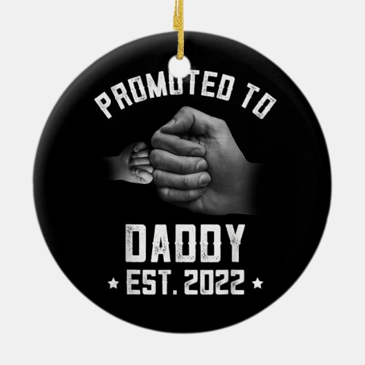 メンズの新しい父のおもしろい妊娠の発表が促進 セラミックオーナメント (裏面)