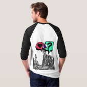 メンズの3/4袖の野球のティー Tシャツ (裏面フル)