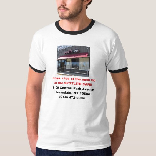 メンズのSpotliteのカフェ開いたMic Tシャツ (正面)