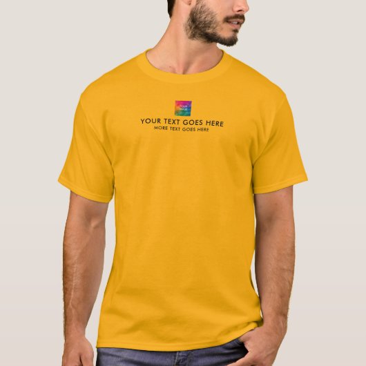 メンズのTrendy Add Textに写真やロゴをアップロード Tシャツ (正面)