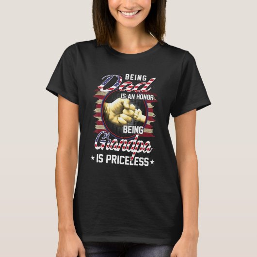 メンズはパパは名誉であるグランパはPrである Tシャツ (正面)