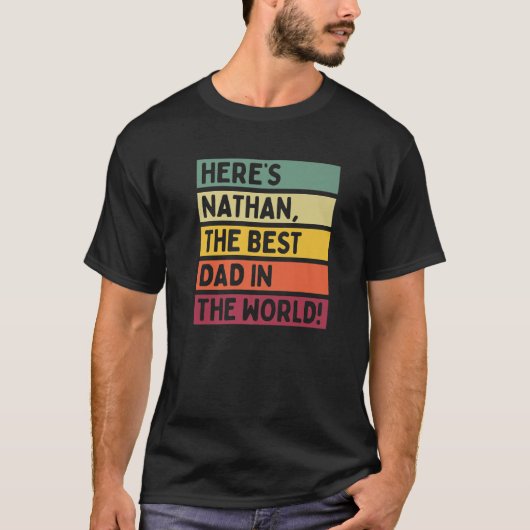メンズは世界の最高のパパのネイサン Tシャツ (正面)