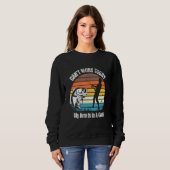 メンズは今日働けない私の腕はキャスト魚釣り スウェットシャツ (正面フル)