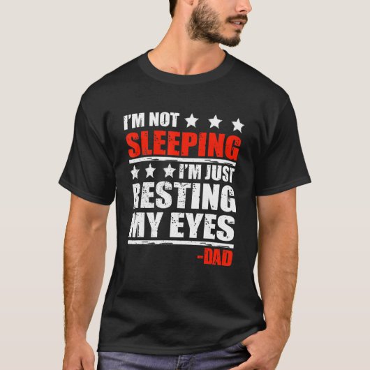 メンズは寝ていない私は私の目の疲れを休む Tシャツ (正面)