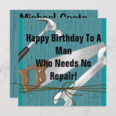 メンズは招待状のテンプレートに用具を使います 招待状 (正面/裏面)