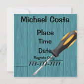 メンズは招待状のテンプレートに用具を使います 招待状 (裏面)