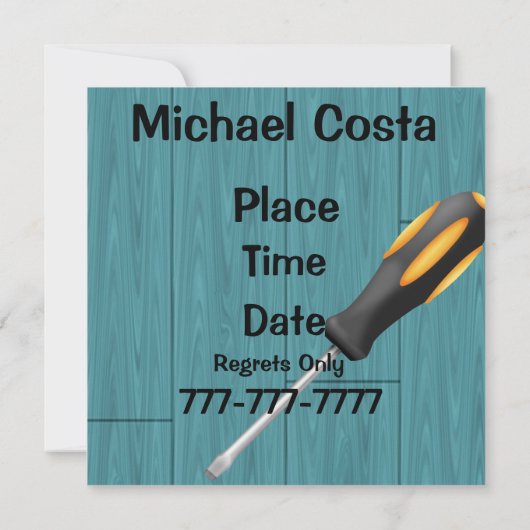 メンズは招待状のテンプレートに用具を使います 招待状 (裏面)