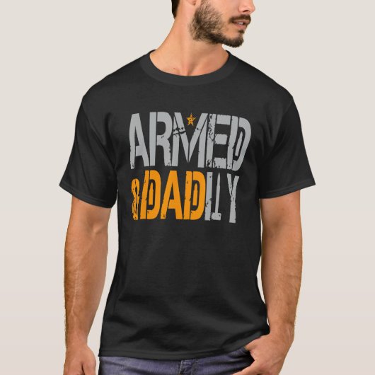 メンズは武装し大おもしろい丈夫な父親がFのために選ぶ Tシャツ (正面)