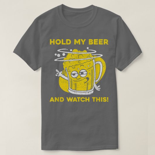 メンズは私のビールを持ってこれを見る Tシャツ (デザイン正面)
