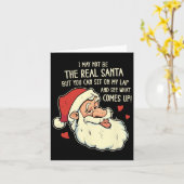 メンズは私の膝に座る失礼なおもしろいクリスマスクリスいけなム カード (黄色い花)