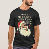 メンズは私の膝に座る失礼なおもしろいクリスマスクリスいけなム Tシャツ (正面)