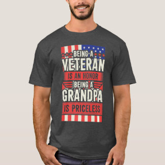 メンズは退役軍人は名誉で祖父である Tシャツ