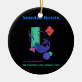メンズひげのある機能メンズギフト セラミックオーナメント (正面)