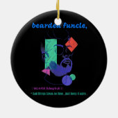 メンズひげのある機能メンズギフト セラミックオーナメント (裏面)