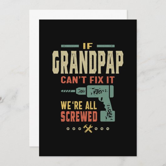 メンズもしは孫のパパップギフトを修正できない 招待状 (正面/裏面)