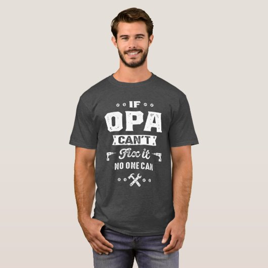 メンズもしオパは誰も贈り物することができないそれを修正できない Tシャツ (正面フル)