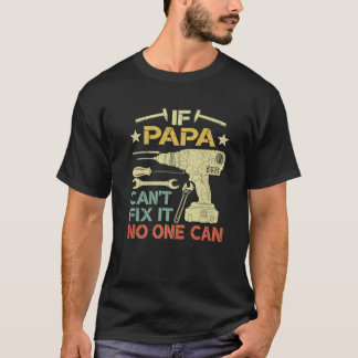 メンズもしレトロパパ誰も父親することができないそれを修正できない Tシャツ
