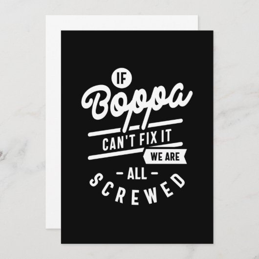 メンズもし・ボッパは父の日の贈り物を修正できない 招待状 (正面/裏面)