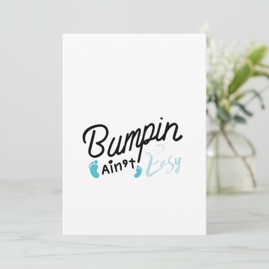 メンズを期待する妊娠の母性があるおもしろいなパパ 案内状 (スタンド正面)