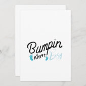 メンズを期待する妊娠の母性があるおもしろいなパパ 案内状 (正面/裏面)