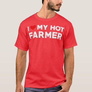 メンズアイラブマイホット夫農家婚約 Tシャツ