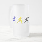 メンズアスリートレディーススポーツを囲っているEpeeのFencers フロストグラスビールジョッキ (正面左)