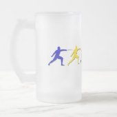 メンズアスリートレディーススポーツを囲っているEpeeのFencers フロストグラスビールジョッキ (左)