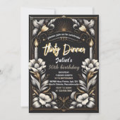 メンズアダルトディナエレガントー30歳の誕生日 招待状 (正面)