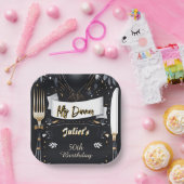 メンズアダルトディナエレガントー50歳の誕生日 ペーパープレート (パーティー)