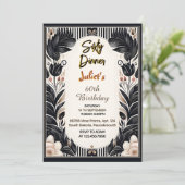 メンズアダルトディナエレガントー60歳の誕生日 招待状 (スタンド正面)