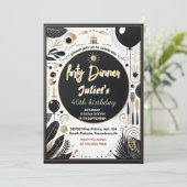 メンズアダルトディナーエレガント40歳の誕生日 招待状 (スタンド正面)