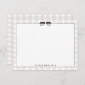 メンズアビエーター文房具パーソナライズされた ノートカード (正面/裏面)