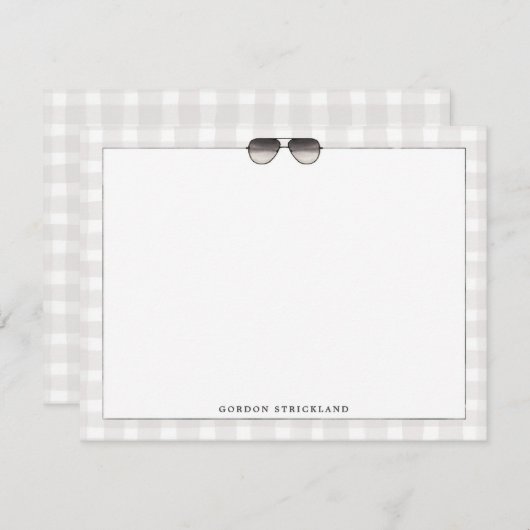 メンズアビエーター文房具パーソナライズされた ノートカード (正面/裏面)